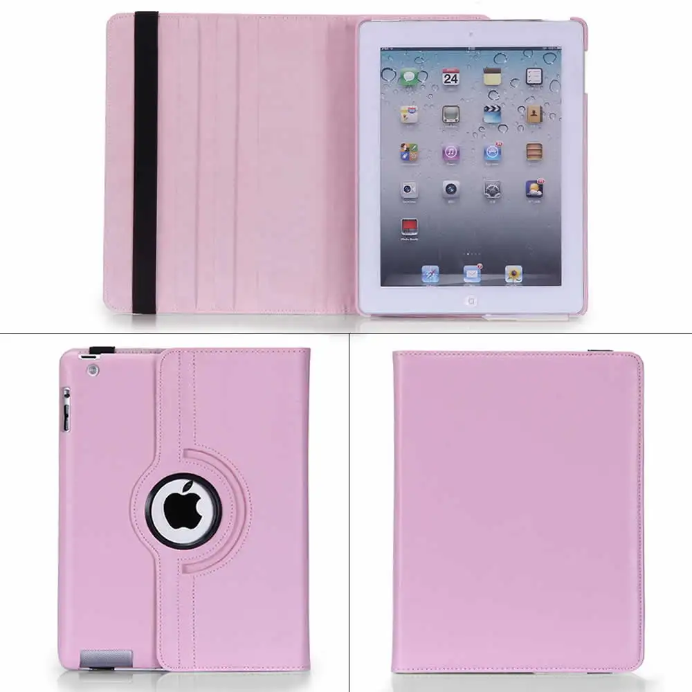 Чехол для iPad 2 3 4 с вращающейся на 360 градусов кожаной подставкой подставка из искусственной кожи + стилус|cover