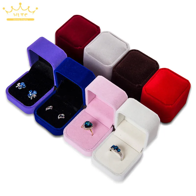 

Engagement Velvet Ring Boxes Jewelry Organizer Earring Display Storage Case Wedding Valentine's Day Gift Boxes Ring Container