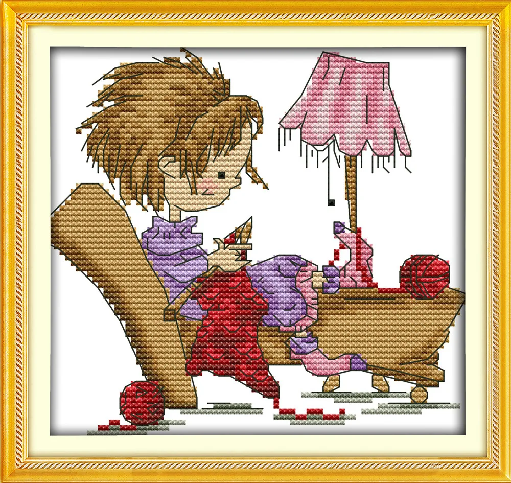 Joy Sunday Набор для вышивки крестиком девушек|joy sunday|cross stitch kitscross embroidery |