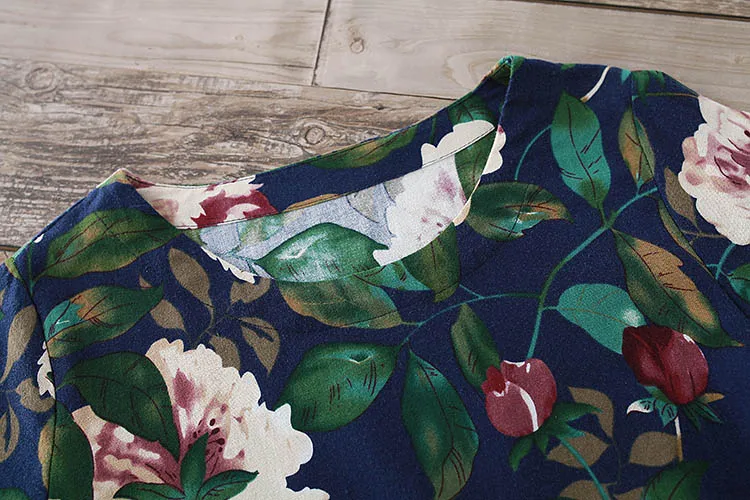 2017 милое осеннее Новое винтажное хлопковое льняное женское платье с длинным