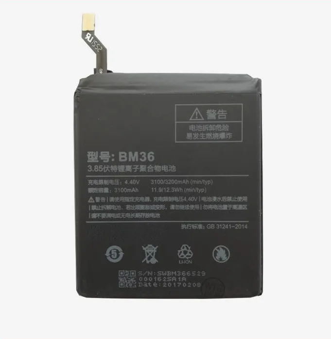 AZK новый аккумулятор 3 85 В 3100/3200 мАч BM36 для Xiaomi 5S Mi5S высокое качество +