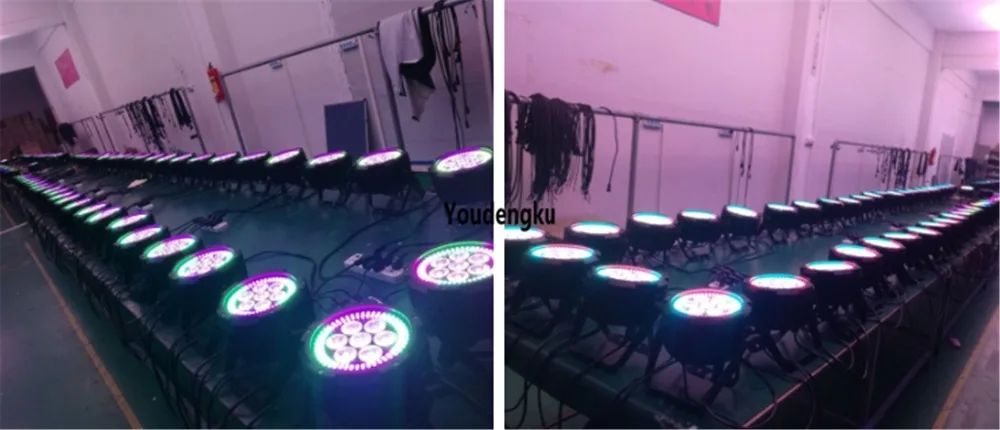 4 шт. 7x12 Вт rgbaw + УФ 6 в 1 Мини светодиодный par dmx 64 с 144x0 2 круглым rgb can
