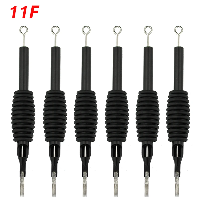 OPHIR Black 6 шт./лот 11F стерильные одноразовые наконечники иглы для тату и трубки 3/4 Grip _