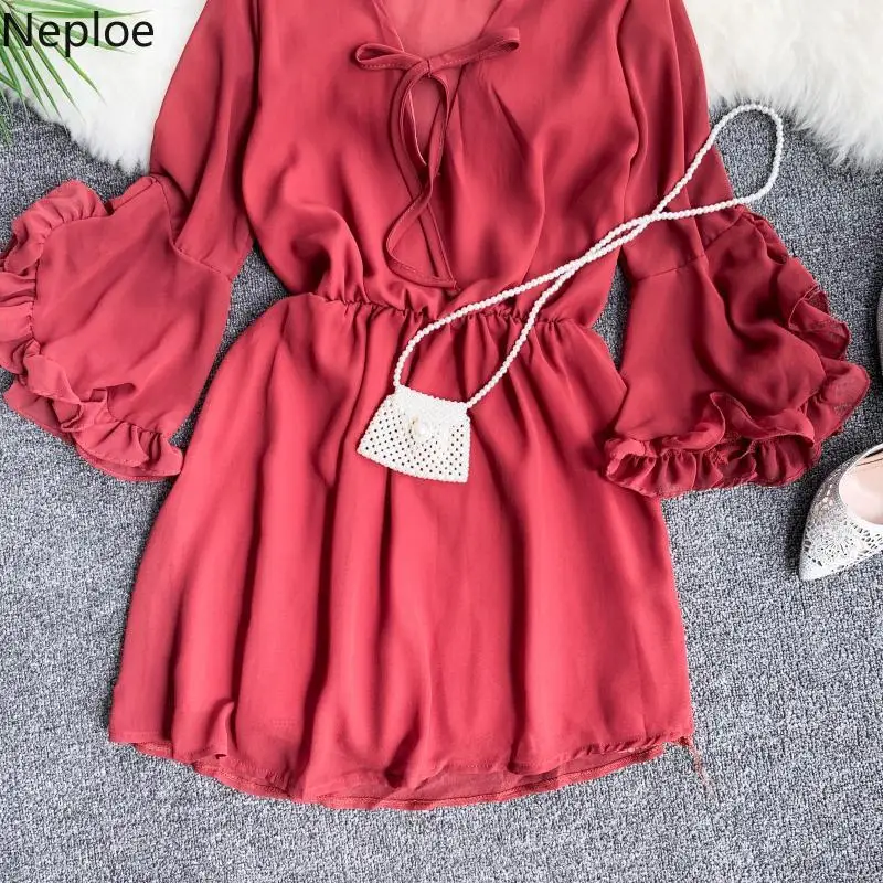 Neploe милое платье для девочек 2019 Новое поступление однотонный бант Vestidos Лето
