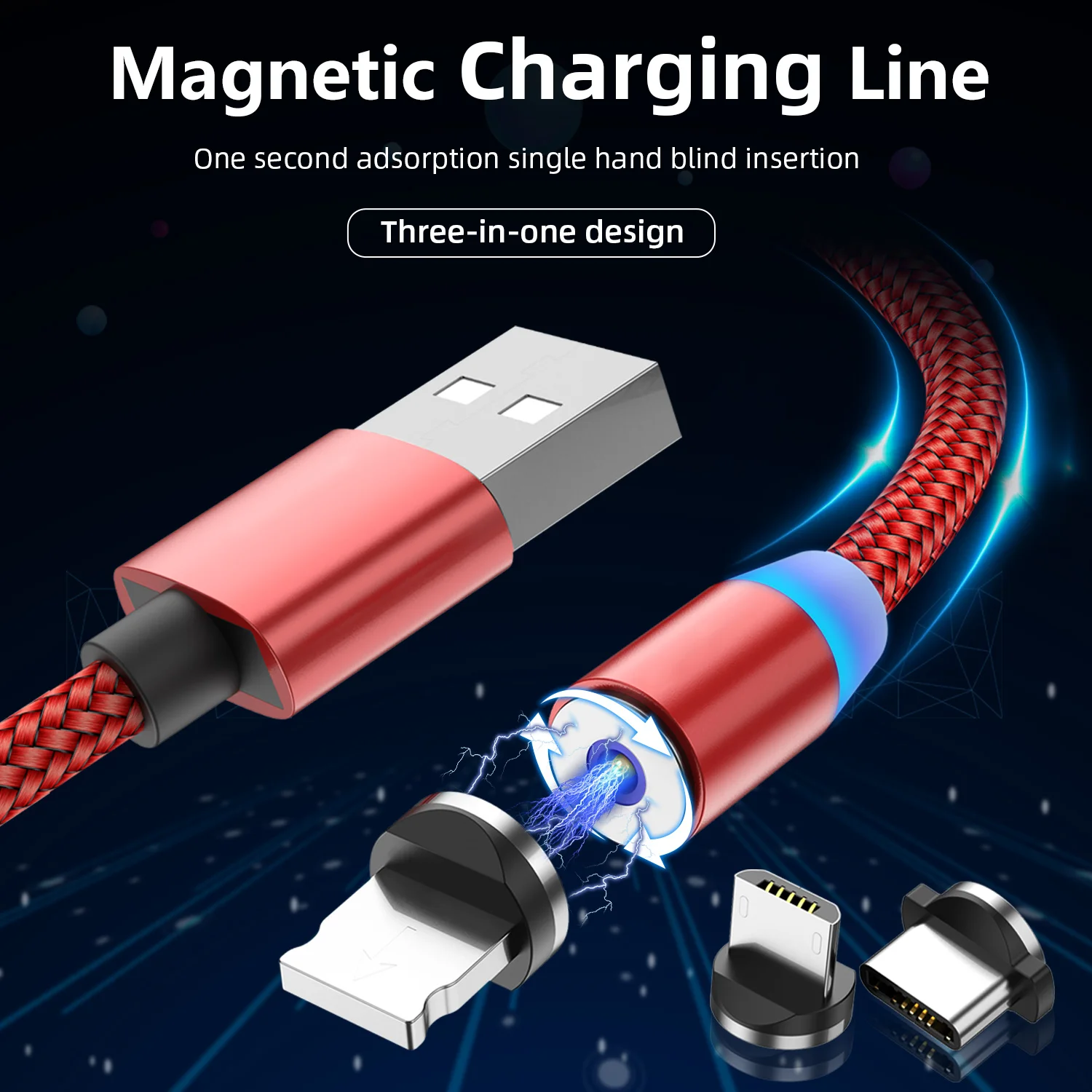 Moskado USB кабель с магнитной зарядкой цифровой линии быстрой зарядки Micro usb для