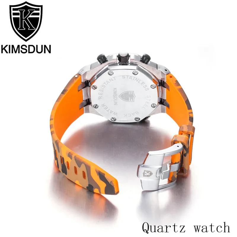 KIMSDUN Роскошные брендовые часы мужские часы Montre Homme все подциферы рабочие Силиконовые наручные кварцевые часы мужские эксклюзивные мужские часы Relogio