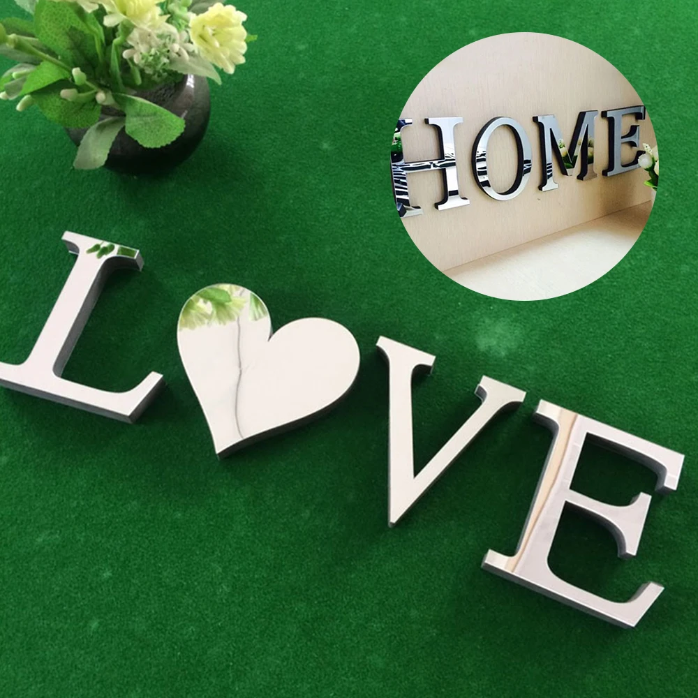 1 шт. акриловая наклейка любовные персонажи буквы английский 3d зеркальный