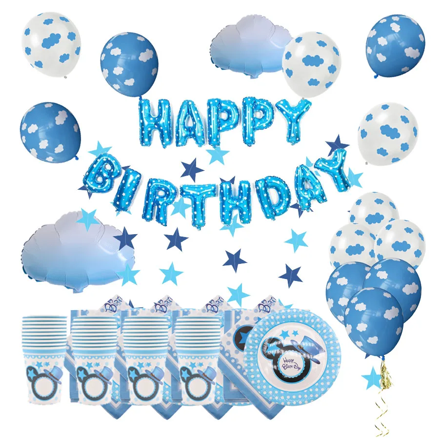 Одноразовые комплекты с Микки Маусом украшения на день рождения Детские