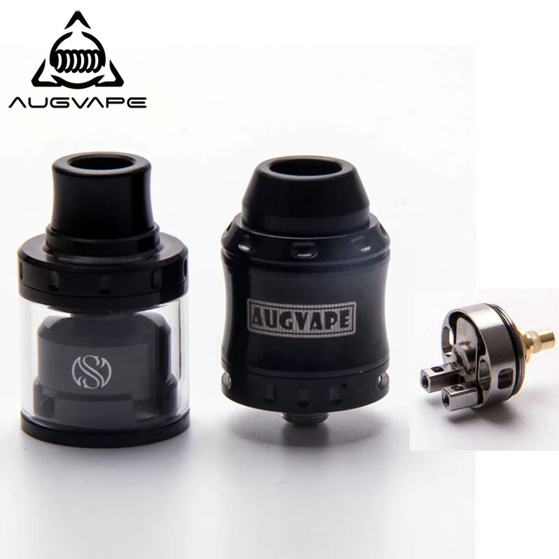 Набор с верхним колпачком Augvape Merlin Mini RTA & RDA баком из нержавеющей стали 24 мм 2 мл