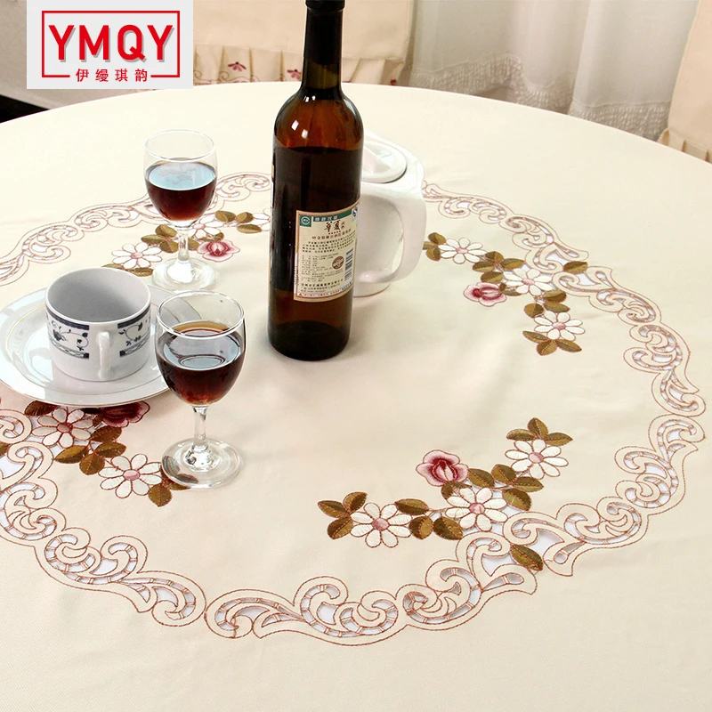 YMQY Elegant Round Table Cloth Fashion Embroidery Fabric Art Tablecloth Modern Rural Style free shipping | Дом и сад