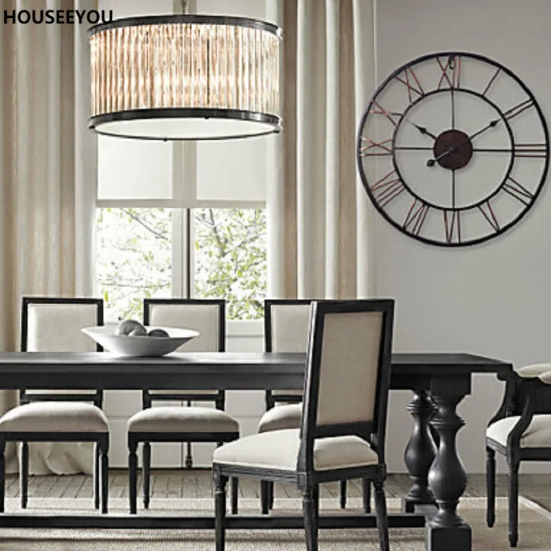 Винтажные 3D большие настенные часы кованые домашний декор простое ремесло для