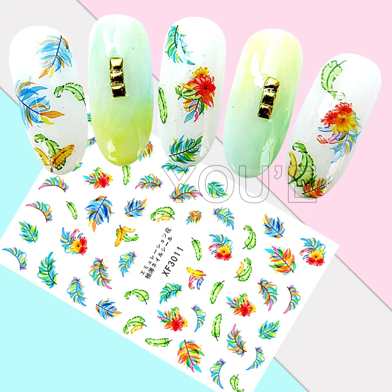 Наклейки для ногтей наклейки сиреневого цвета девочек клей фиолетовый лист