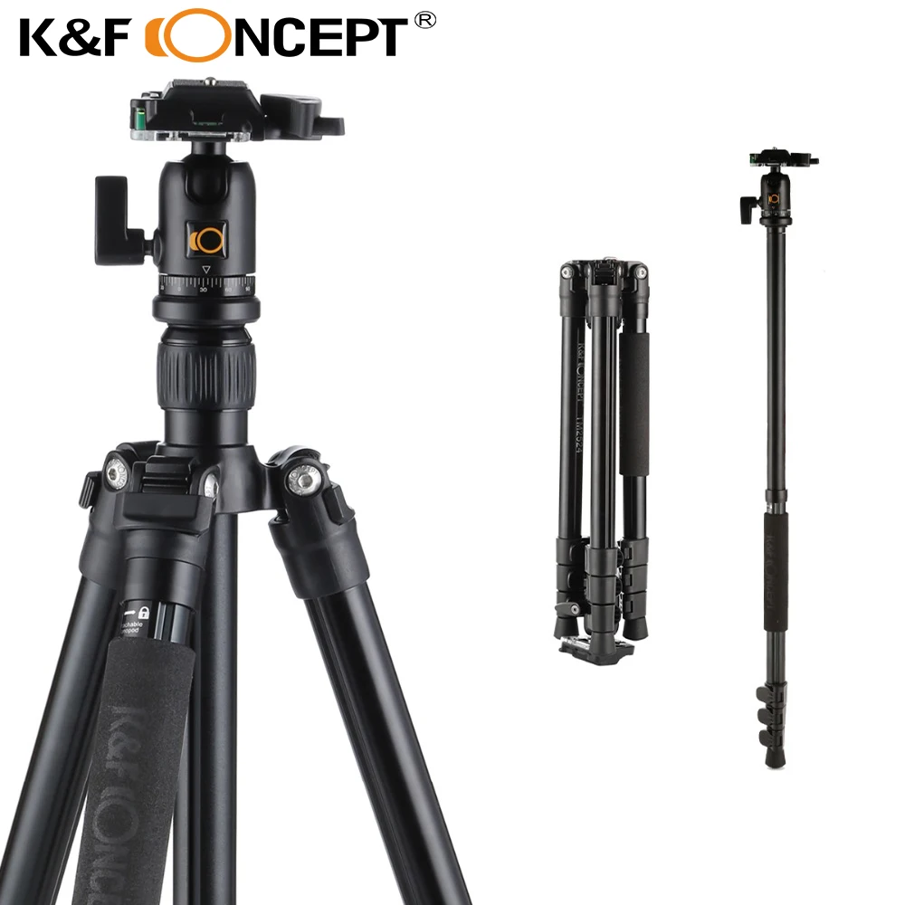 K& F концепция TM2524 Профессиональный портативный дорожный алюминиевый штатив для камеры монопод шаровая Головка для SLR DSLR камеры 12 кг грузоподъемность