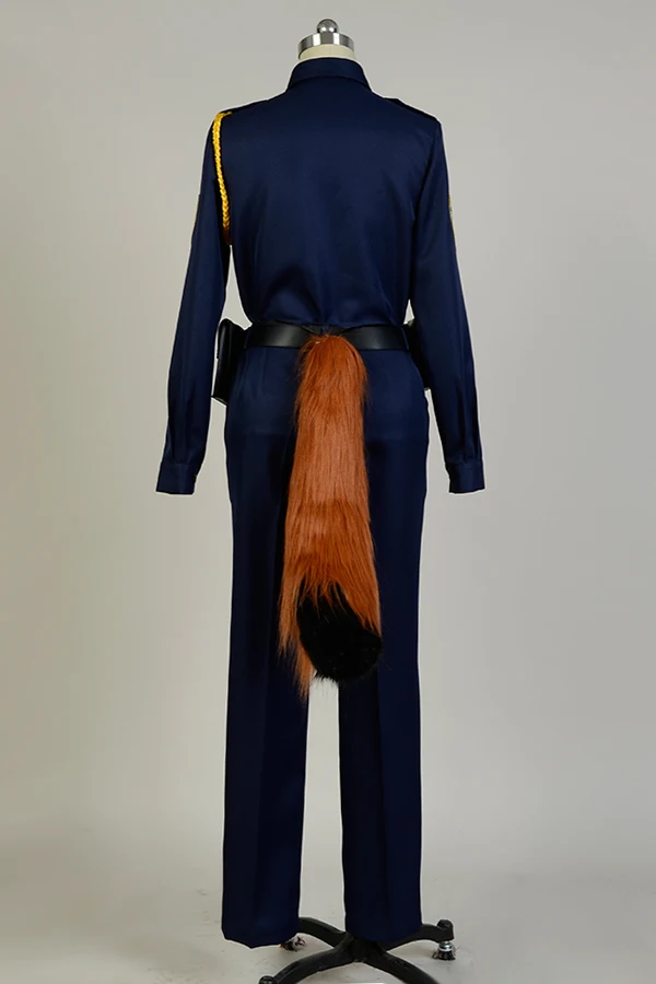 Аниме Косплей Костюм лиса Ник Униформа включая значок мешок ремень пальто шляпа