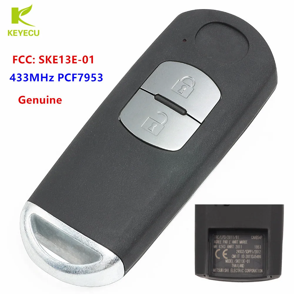 KEYECU Подлинная OEM Смарт ключа RFID Бесконтактный дистанционного брелок 2 кнопки 433