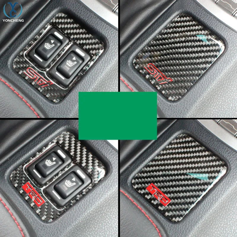 lsrtw2017 carbon fiber car seat heat control button trims for toyota 86 subaru brz 2012 2013 2014 2015 2016 | Автомобили и