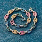 Цепочка мужская TOPGRILLZ, 12 мм, медная, с кубическим цирконием, в стиле хип-хоп