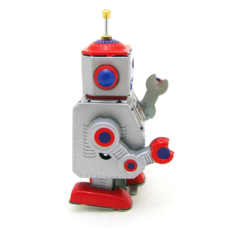 Классический Винтаж Заводной Wind Up Робот Дети воспоминание олова игрушки с