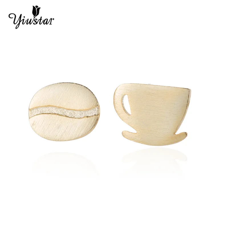 Yiustar модные Кофе CUP и Бин Серьги-гвоздики дети Для женщин jewelry дешевые уши стержня