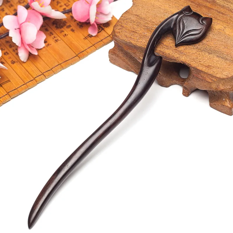 Лиса резные деревянные палочки для еды заколка волос штырь женская украшение