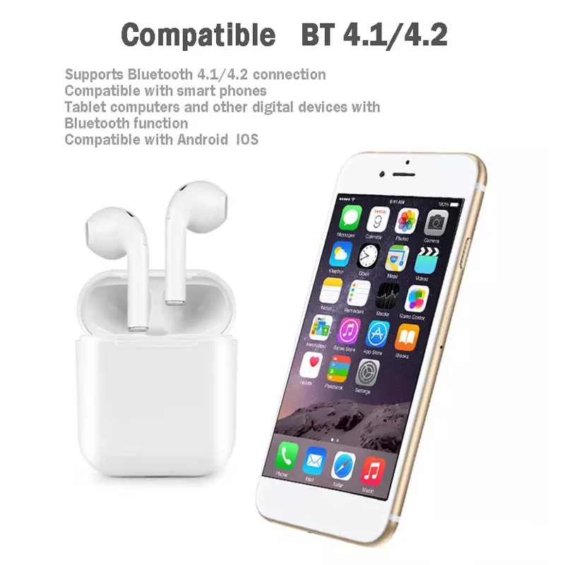 SunQi I9S TWS беспроводные наушники Bluetooth гарнитура стерео невидимые наушники-капли с