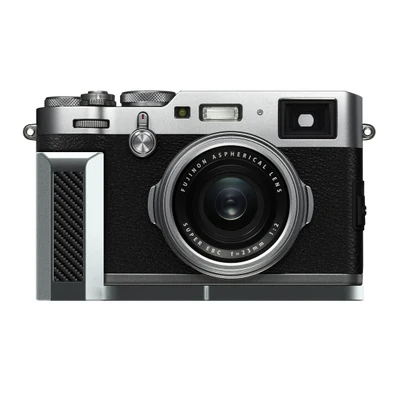 Light Gray-Carbon Алюминиевая Рукоятка Кронштейн быстросъемная l-пластина для FUJI X100F FUJIFILM X 100F X100T с углеродным фильтром/крестообразная пластина наклейка - Цвет: Light Gray-Carbon