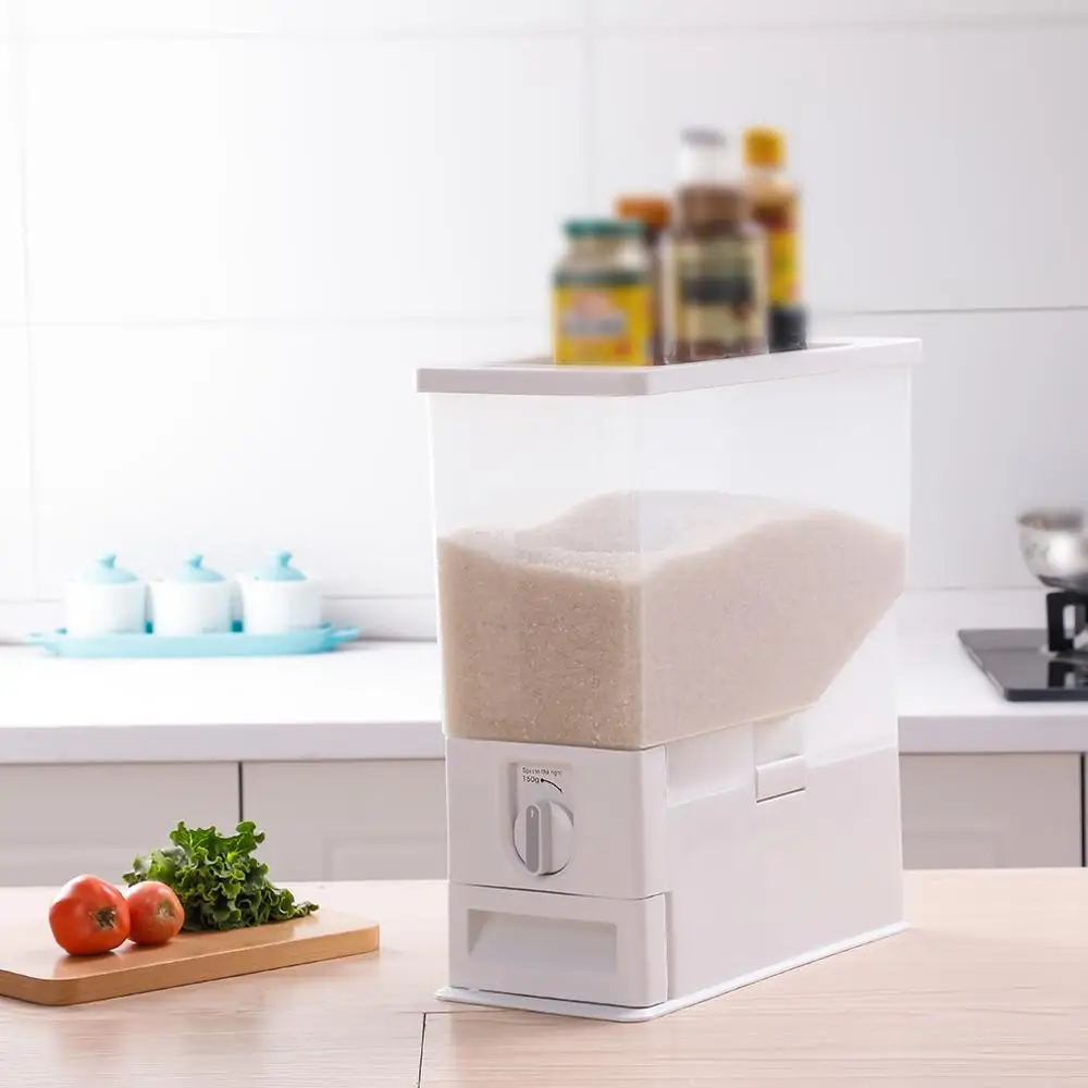 

BYN Eco-Friendly Transparent PP Material Kitchen 15KG Rice Storage Box Large Plastic Rice Measure Container Grain Bins MT03