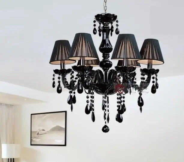 Современный хрустальный светильник Потолочная люстра черный светодиодный для