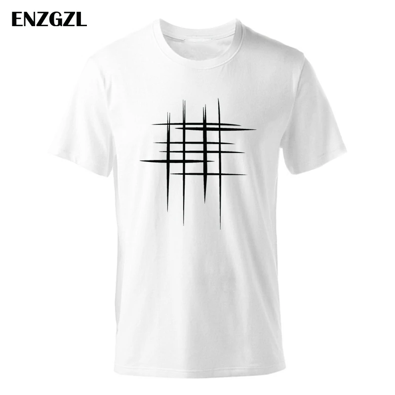 ENZGZL 2019 Однотонная футболка мужская черно-белая из 100% хлопка летняя стильная с