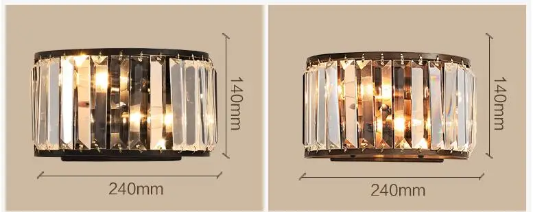 IWHD Современные хрустальные светодиодные Настенные светильники для спальни