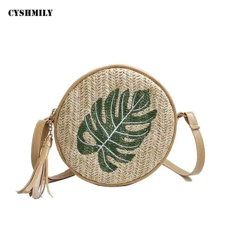 CYSHMILY соломы Для женщин ротанга сумки через плечо ручной работы Тканые Пляжная