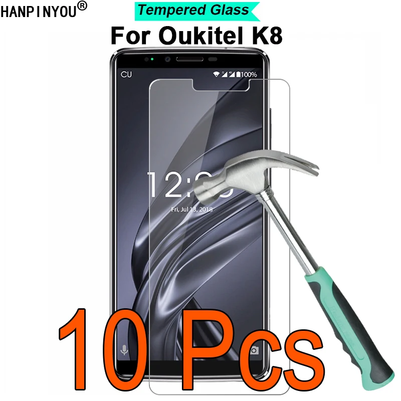 

10 шт./лот, ультратонкое закаленное стекло для Oukitel K8, твердость 9H, 2.5D, защитная пленка для экрана
