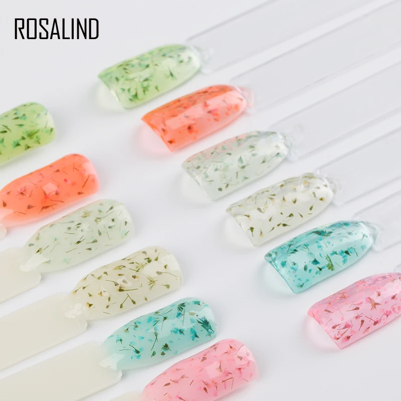 Лак для ногтей ROSALIND натуральный сушеный цветок феи отмачиваемый лак УФ-лак