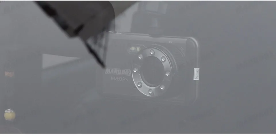 Marubox M260IPS, Двухканальный автомобильный видеорегистратор,качество записи Full-HD(1920x1080p), 4 дюймов IPS- дисплей, угол обзора 170 градусов, функция WDR, встроенный G-сенсор, датчик движения, штамп гос. номера