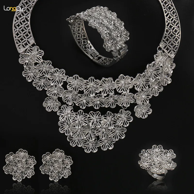 Комплект из колье и серёг серебристого цвета|african beads jewelry set|beaded setjewelry sets |