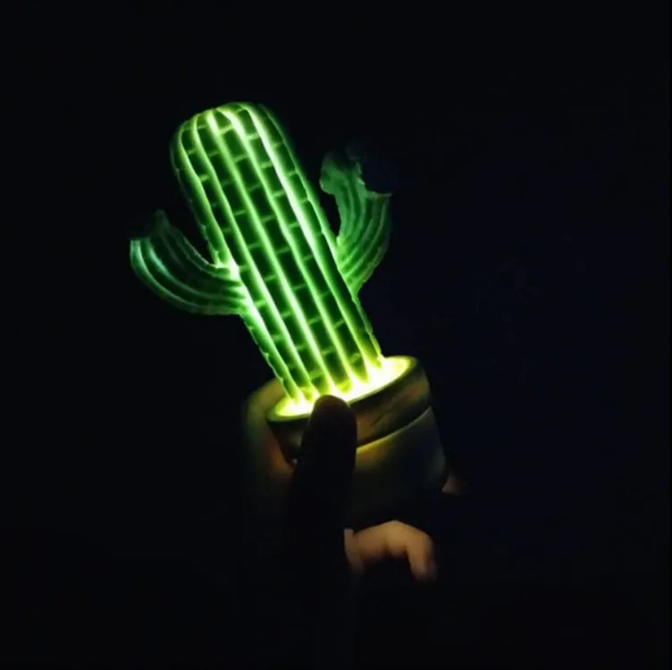 Новинка 2019 креативный Ночной светильник в горшках С КАКТУСОМ украшение для