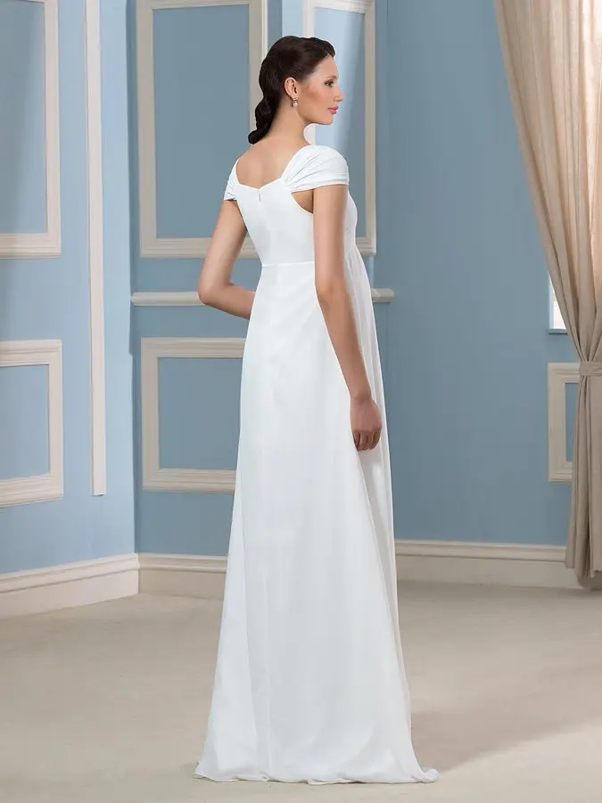 Cap Sleeve Beading Empire Waist Maternity Floor Length Wedding Dress 2019 | Свадьбы и торжества