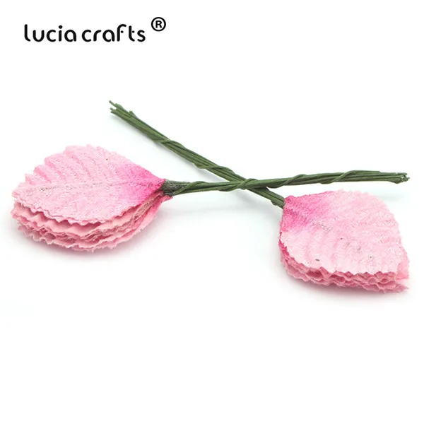 Lucia crafts 50 шт/100 шт искусственные листья флорист Сделай Сам домашний венок для вечеринок Свадебный декор Скрапбукинг Ремесло поддельные цветы A0703 - Цвет: C5 Pink  50pcs