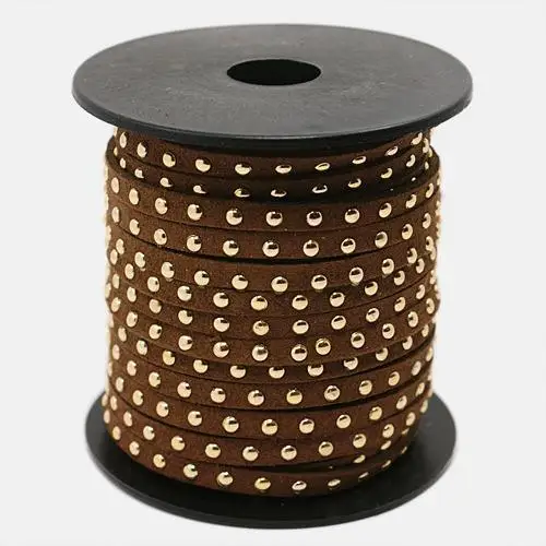 Шнур из искусственной замши с золотистыми алюминиевыми шипами в Корейском стиле