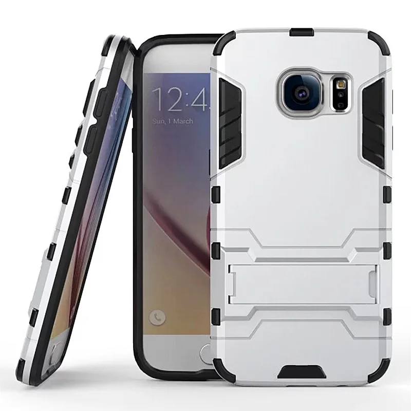 Usmile Kickstand Чехол для Samsung Galaxy S7 Роскошные Пластиковые Кремния Задняя Броня