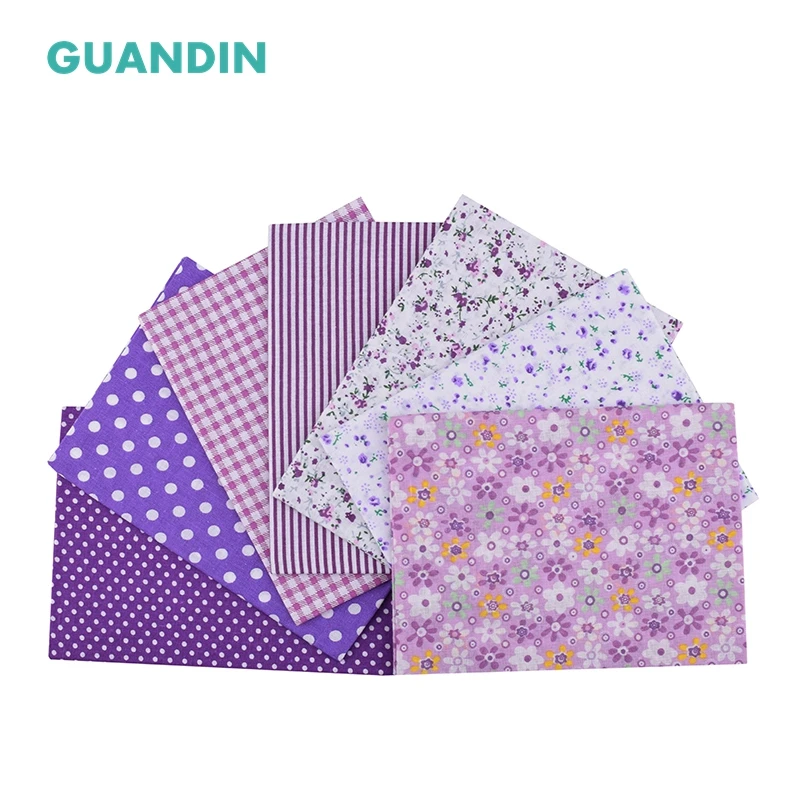 GUANDIN тонкая Плотная хлопковая ткань с принтом в стиле пэчворк/Фиолетовый серии
