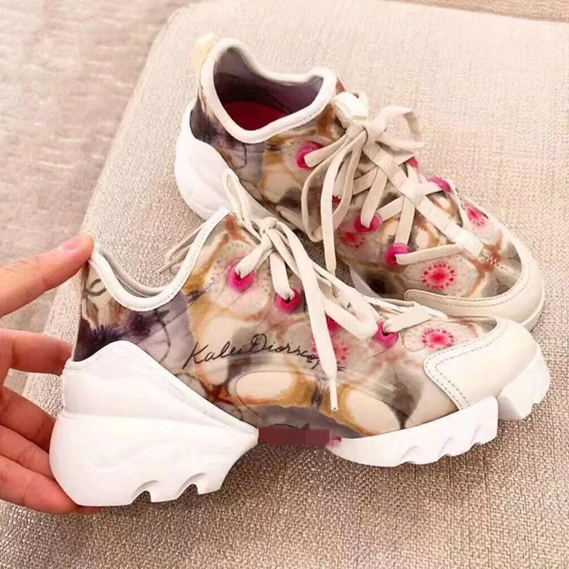 Buono Scarpe/Повседневная Белая обувь; женские кроссовки на платформе; zapatos De Mujer; Брендовая женская обувь с принтом; chaussures femme