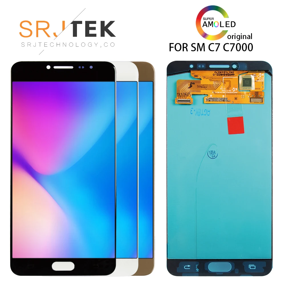 Оригинальный 5 7 &quotSUPER AMOLED для Samsung Galaxy C7 C7000 SM ЖК дисплей кодирующий