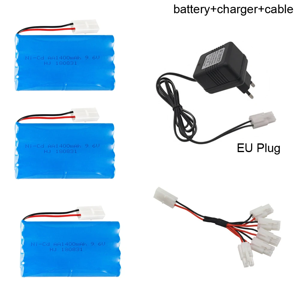

1400mAh 9.6V NI-CD Battery with Charger 5in1 cable set 9.6V NiCd Batteries Tamiya Plug For Remote Control Toys Electric toys car