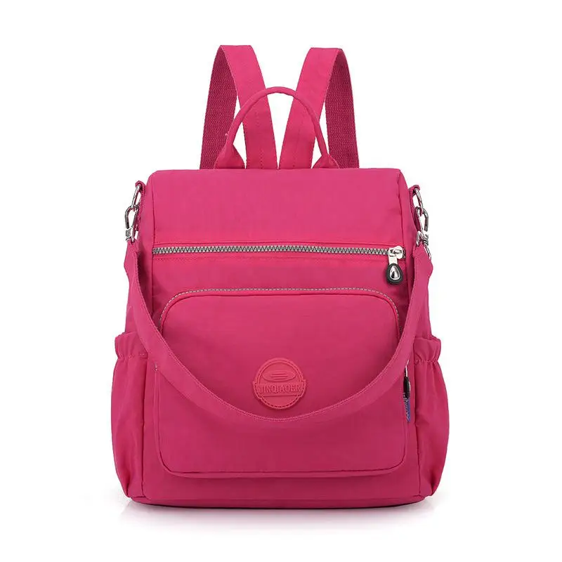 Многофункциональный рюкзак Для женщин модные Mochila тенденция холст рюкзак водонепроницаемые школьные рюкзаки, 4 вида цветов путешествия вещевой мешок - Цвет: Red wine