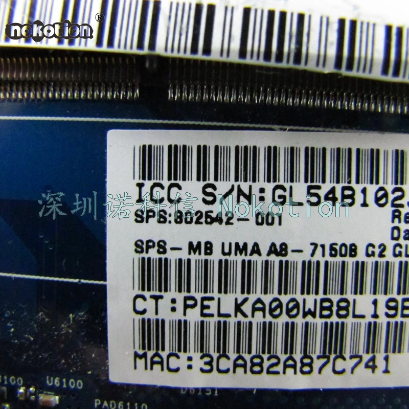 Материнская плата NOKOTION 6050A2644501-MB-A02 802542-001 для ноутбука HP 745 G2 | Компьютеры и офис