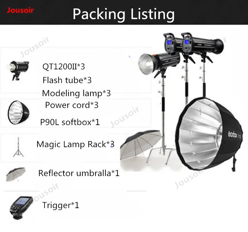 Godox Фотостудия Flash Strobe светильник kit быстрее 1200WII второе поколение flash deep mouth soфтbox