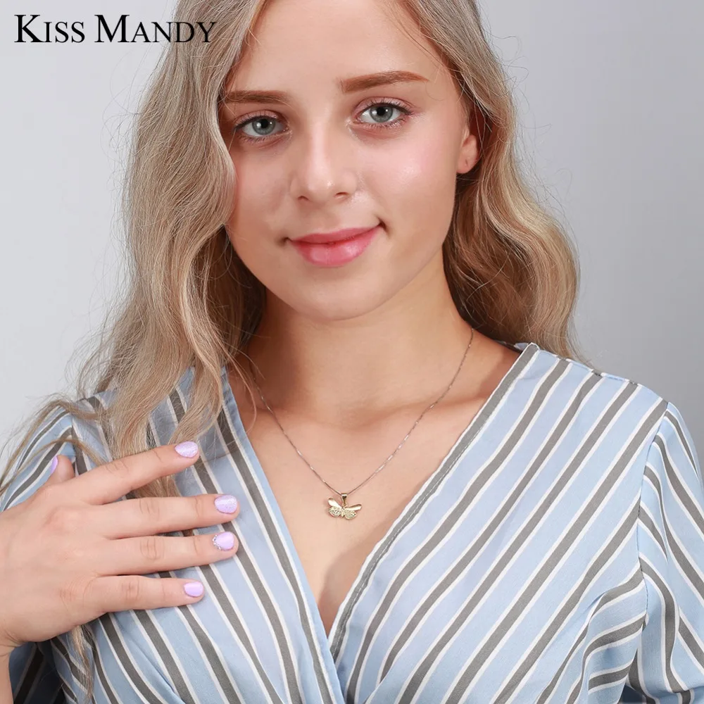 Женское ожерелье из серебра 925 пробы в форме бабочки|Ожерелья| |