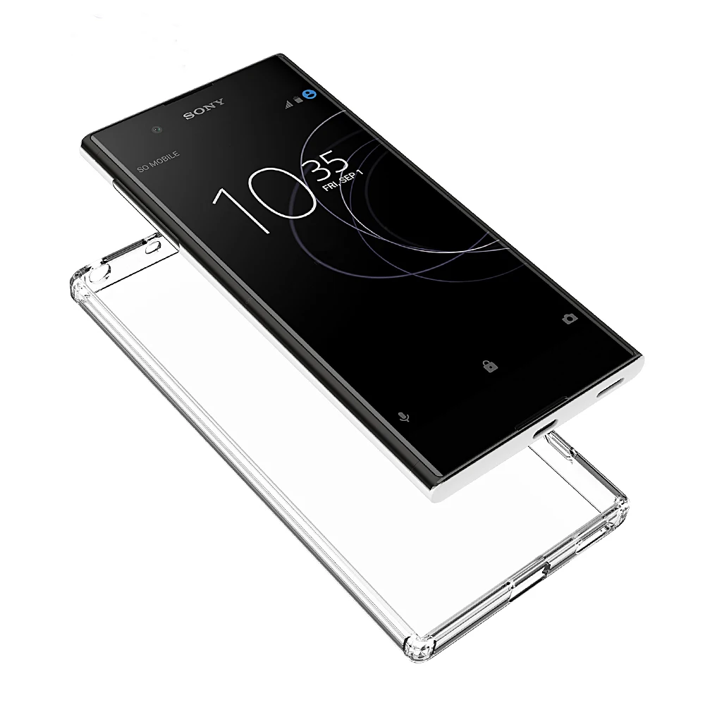 Гибридный жесткий прозрачный чехол для Sony Xperia XA1 Plus противоударный мягкий
