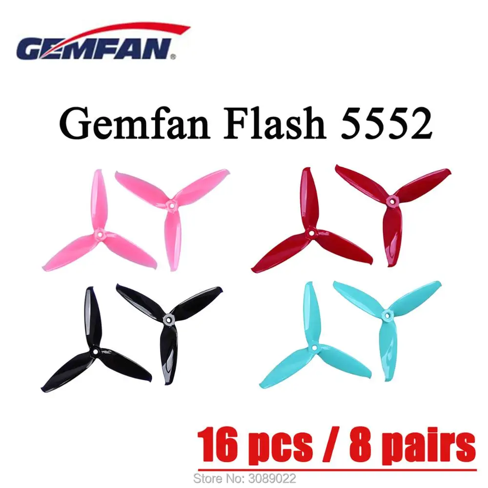 16 шт./8 пар Gemfan Flash 5552 3 Лопасти 5 дюймов PC Propeller CW CCW prop совместимый с рамой гоночного